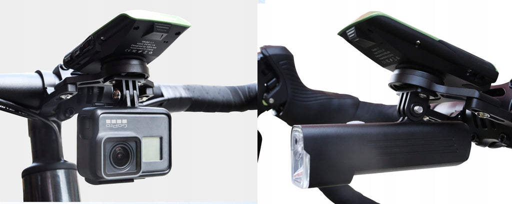DOUBLE ALUMINUM BICYCLE MOUNT FOR CAMERA COMPUTER ON HANDLEBARS