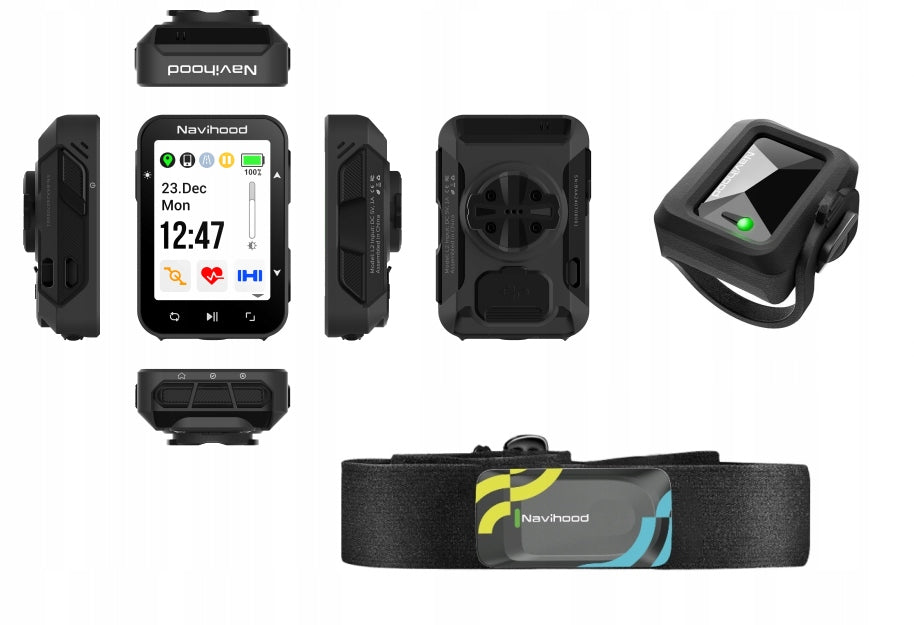 NAVIHOOD GPS BIKE COMPUTER L2 + SPEED SENSORS A1 HEART RATE MONITOR A3