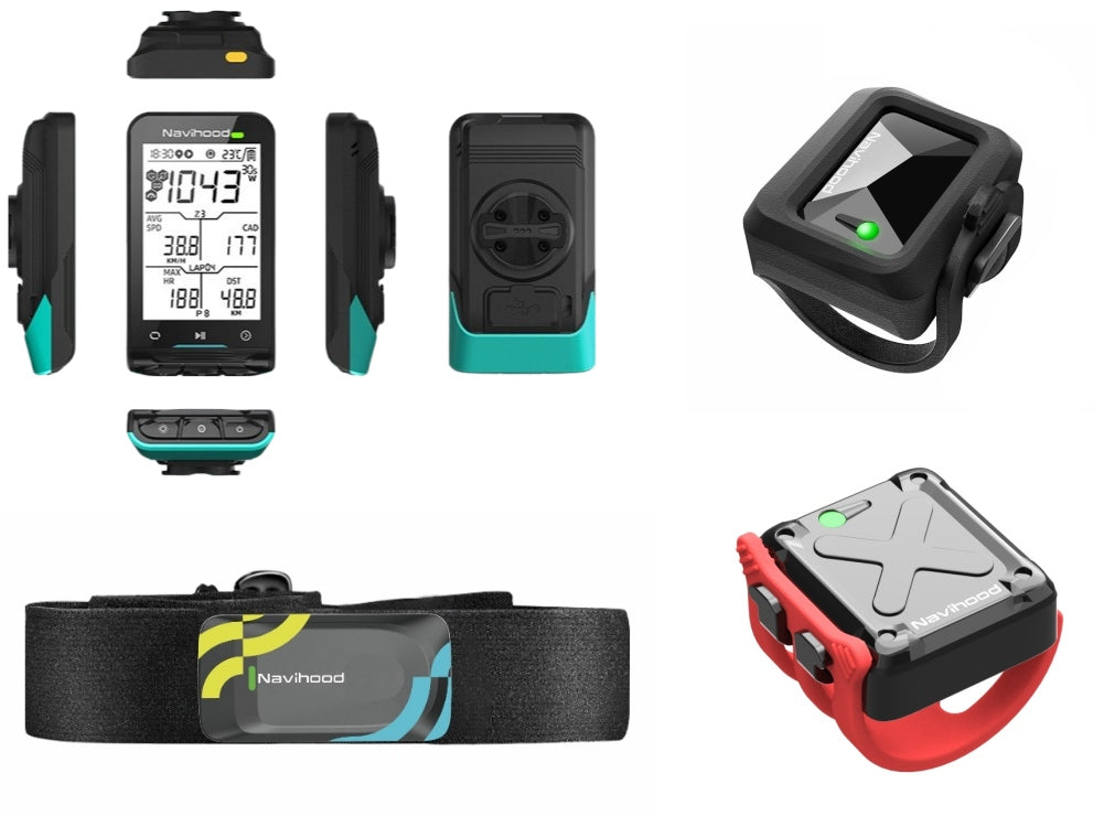 NAVIHOOD GPS BIKE COMPUTER L3 + SPEED CADENCE SENSORS HEART RATE MONITOR