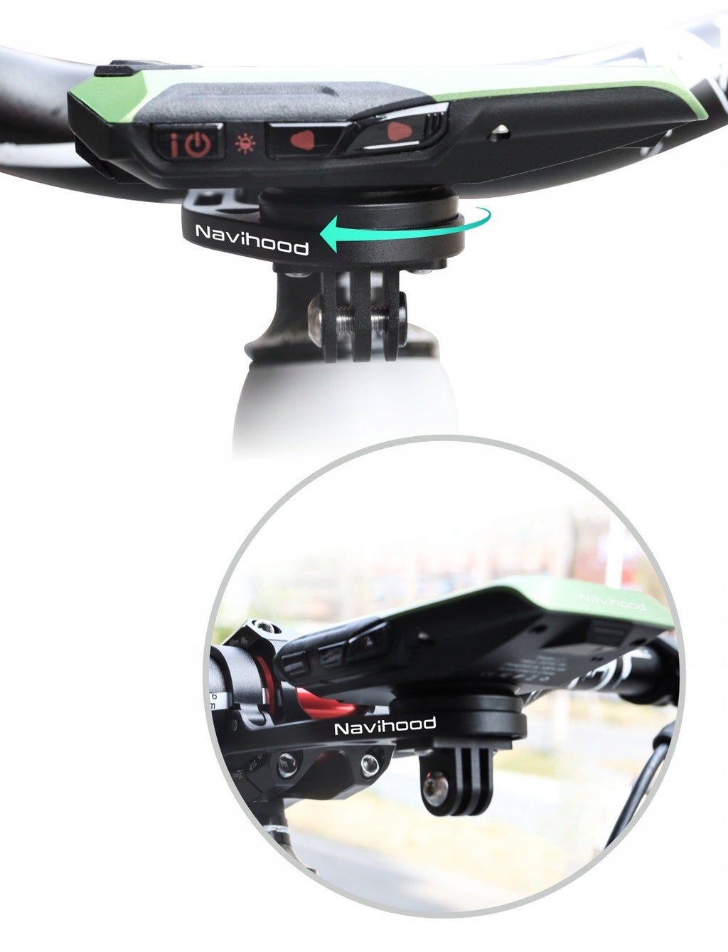 UNIVERSAL BICYCLE HANDLEBAR MOUNT FOR CAMERA AND CYCLING COMPUTER Navihood C4