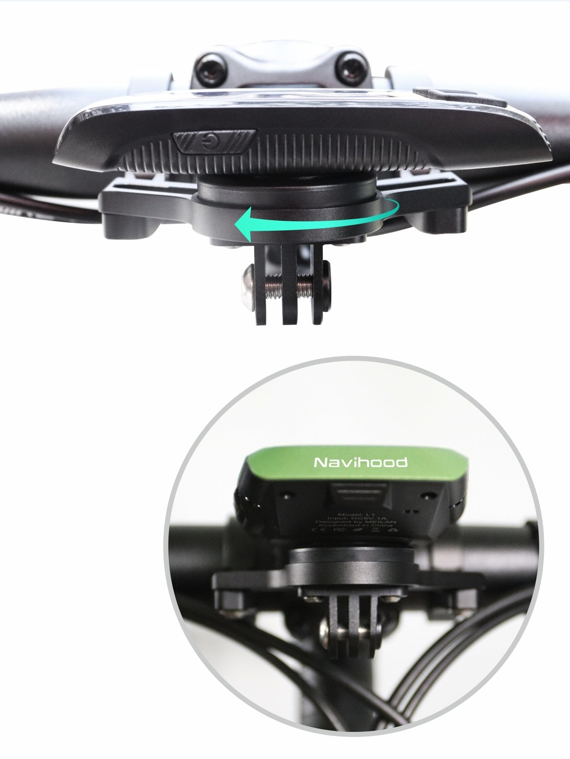 DOUBLE ALUMINUM BICYCLE MOUNT FOR CAMERA COMPUTER ON HANDLEBARS
