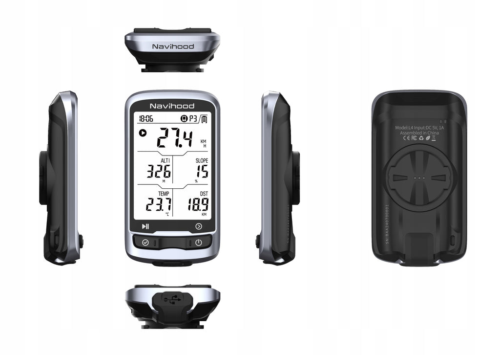 NAVIHOOD L4 BIKE COMPUTER GPS BT APP