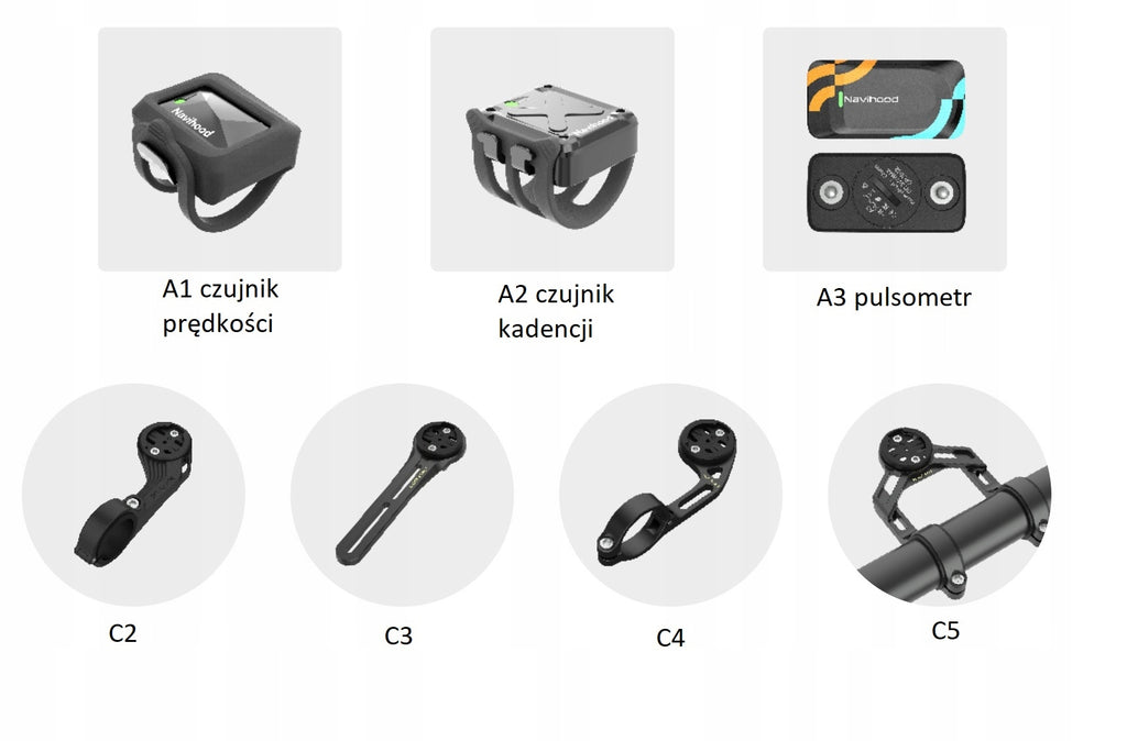 KOMPUTER ROWEROWY NAWIGACJA GPS+ROWEROWE CZUJNIKI KADENCJI+PULSOMETR ZESTAW