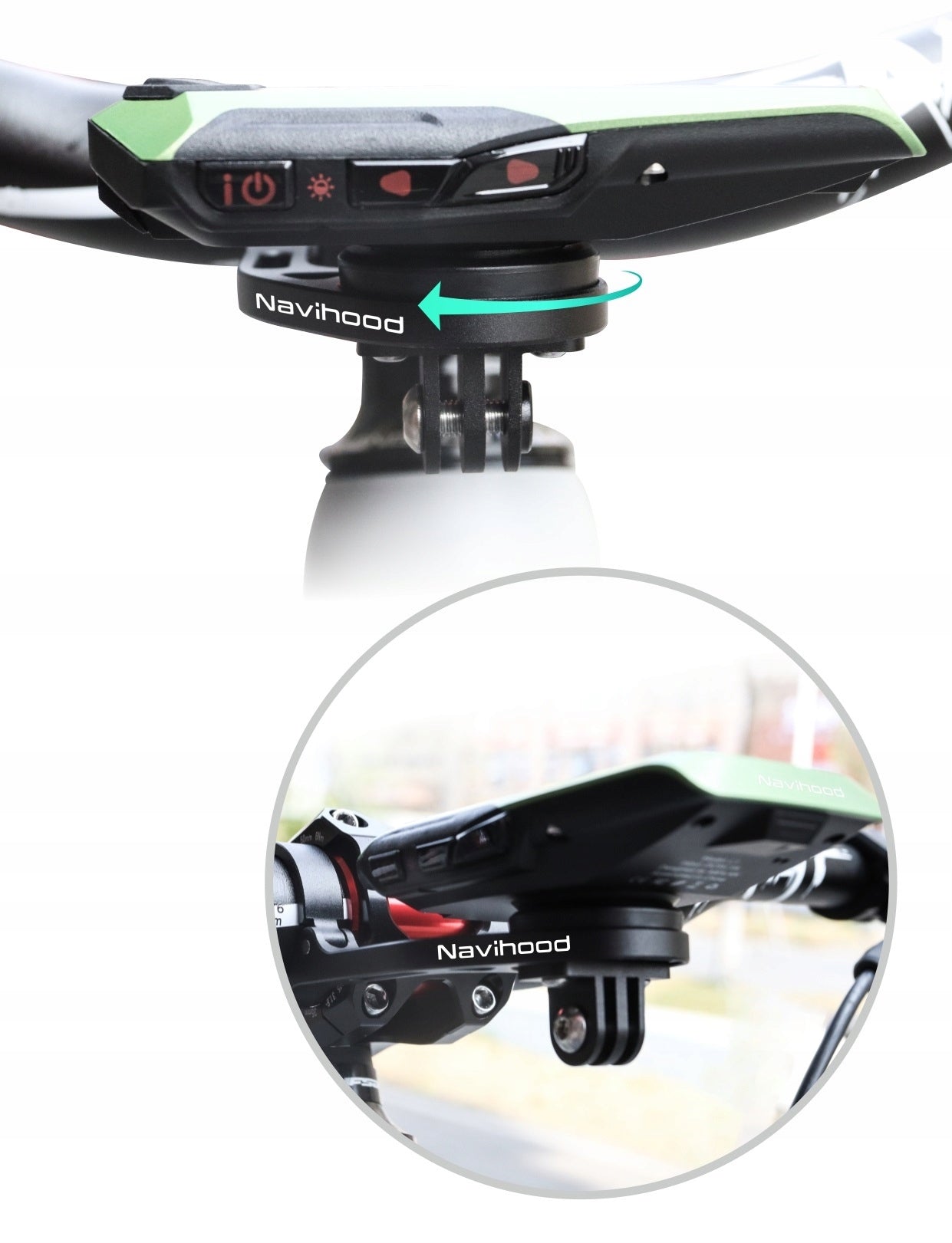 UNIVERSAL BICYCLE HANDLEBAR MOUNT FOR CAMERA AND CYCLING COMPUTER Navihood C4