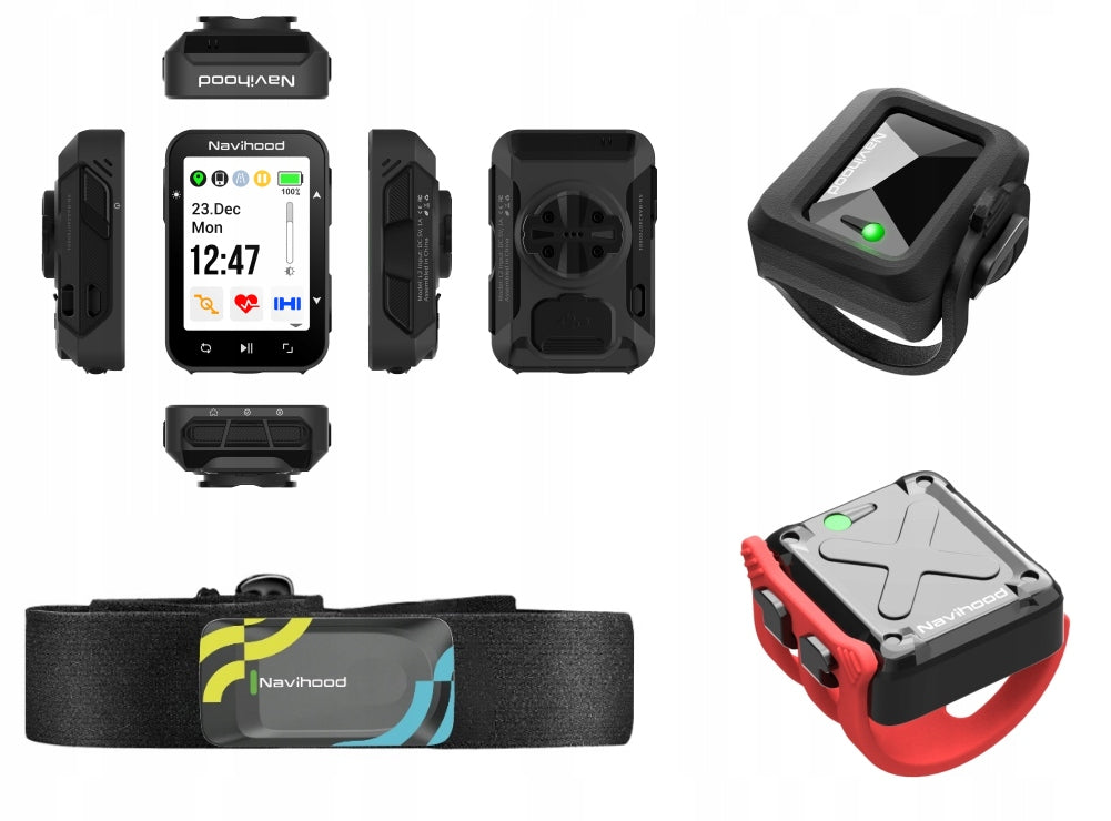 NAVIHOOD L2 GPS BIKE COMPUTER + SPEED CADENCE SENSORS HEART RATE MONITOR