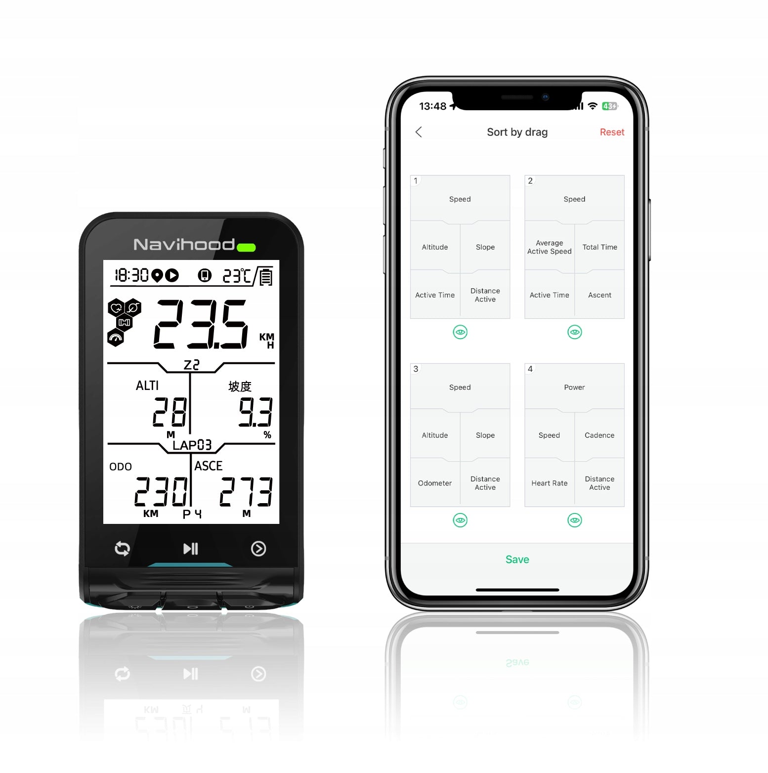 LICZNIK KOMPUTER ROWEROWY GPS BT aplikacja MEILAN Navihood L3