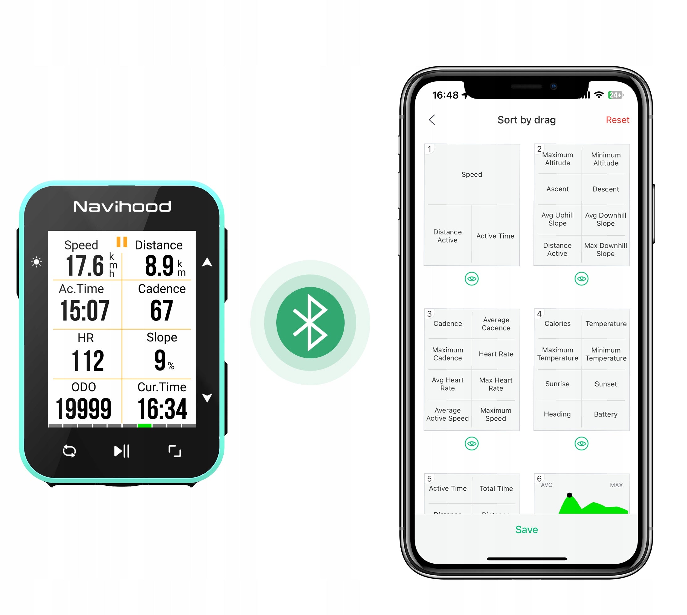 NAVIHOOD L2 CYCLING COMPUTER GPS NAVIGATION BT APP